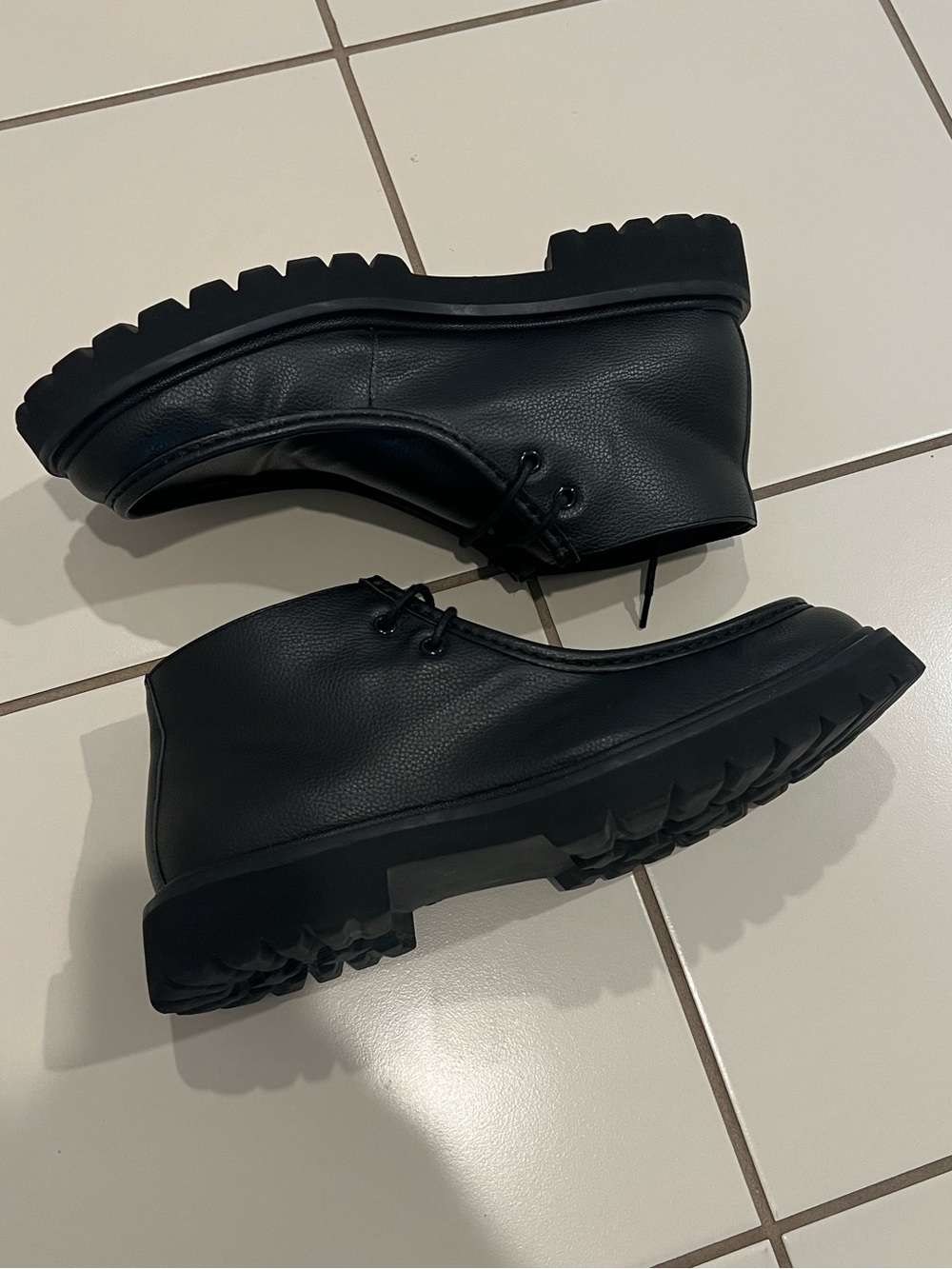 H&M Black Men's Chunky Moc Toe Derby Chukka Boots